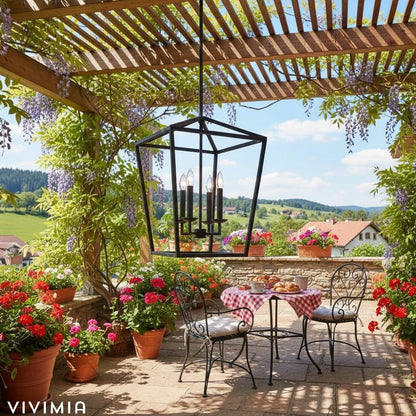 Rowan Vintage Steel Lantern Pendant Light for Dining Rooms and Entryways