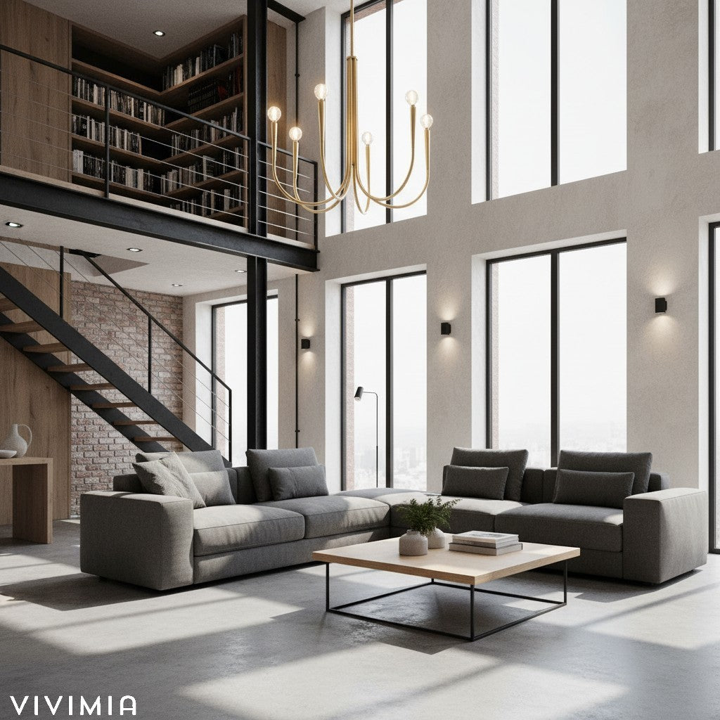 Borvia Swoop Arm Sculptural Chandelier – Vintage-Inspired Modern Ceiling Light for Dining or Living Room