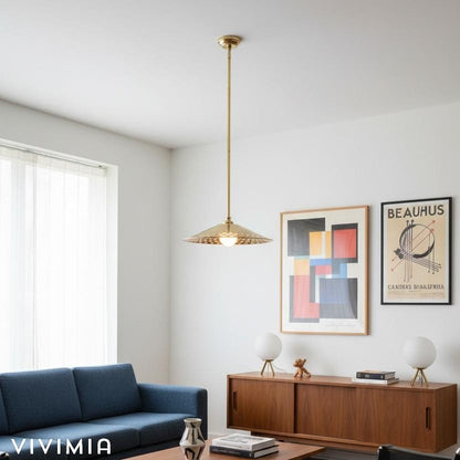 Auriglow Clover Cutout Pendant – Modern Enameled Brass Hanging Light for Dining, Kitchen, or Hallway