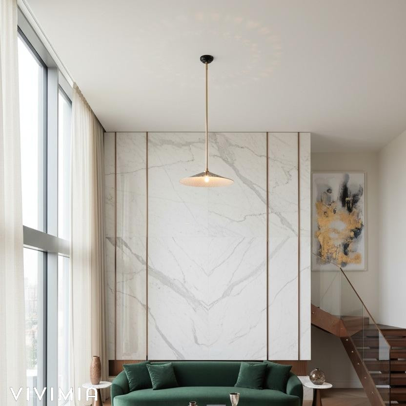 Auriglow Clover Cutout Pendant – Modern Enameled Brass Hanging Light for Dining, Kitchen, or Hallway