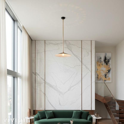 Auriglow Clover Cutout Pendant – Modern Enameled Brass Hanging Light for Dining, Kitchen, or Hallway