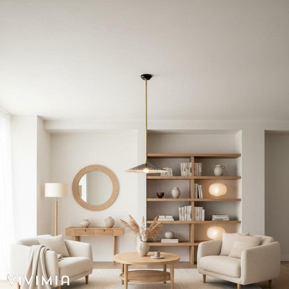 Auriglow Clover Cutout Pendant – Modern Enameled Brass Hanging Light for Dining, Kitchen, or Hallway