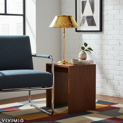 Auriglow Floral Perforated Table Lamp – Space Age Inspired Accent for Living Room, Bedroom, or Office