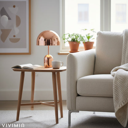 Bell Domed Table Lamp – Modern Minimalist Light for Bedroom & Reading Nooks