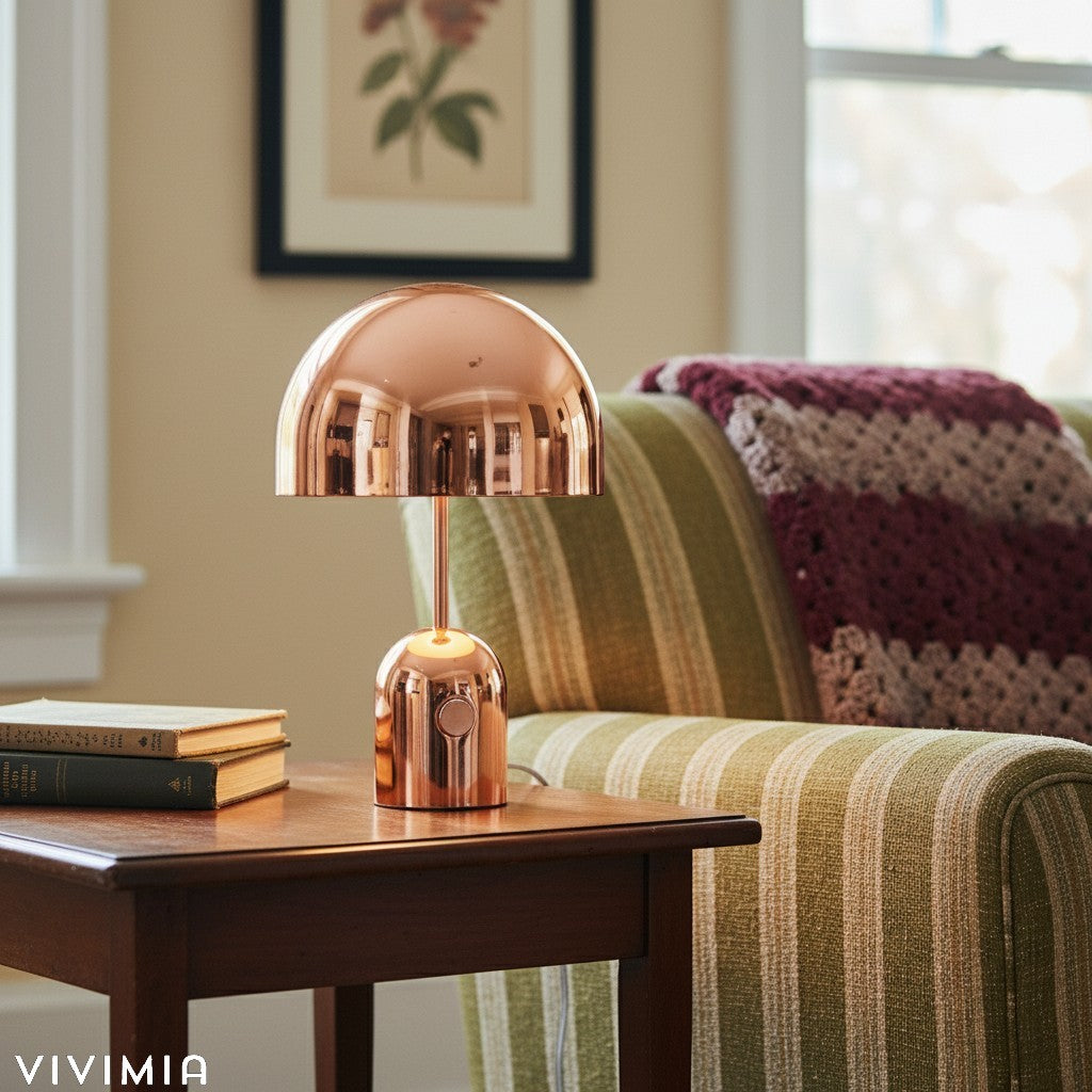 Bell Domed Table Lamp – Modern Minimalist Light for Bedroom & Reading Nooks