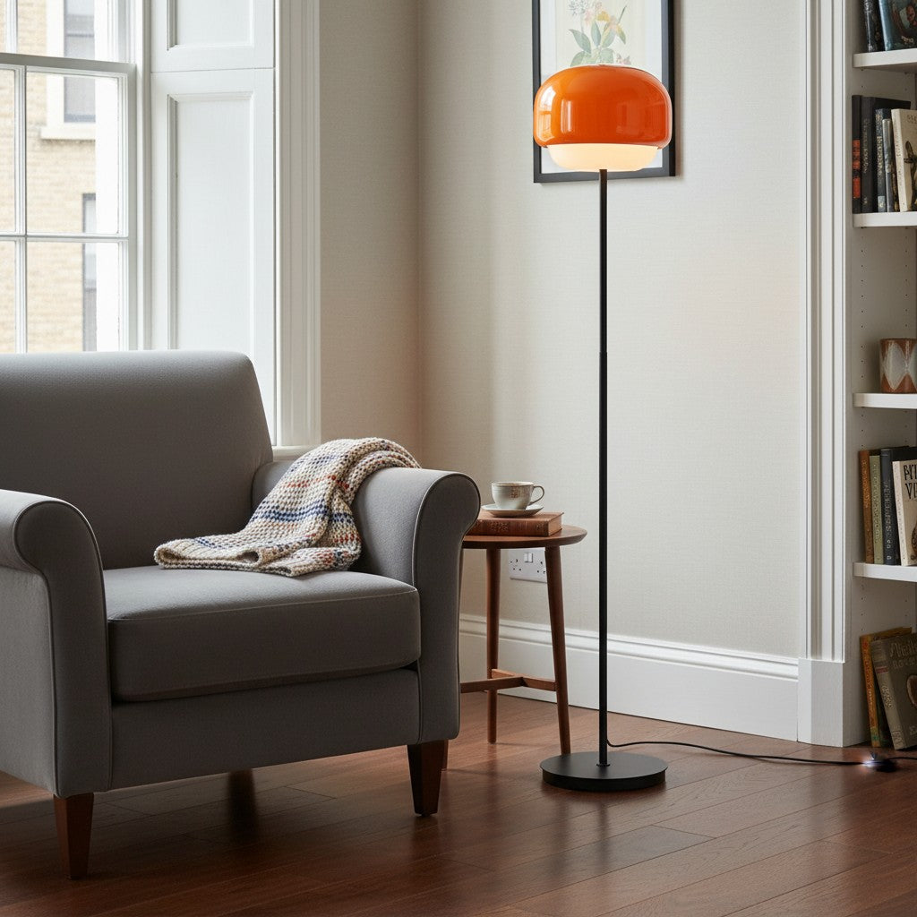 Clinco Double-Layered Glass Floor Lamp – Modern Retro Design – Perfect for Living Room or Bedroom