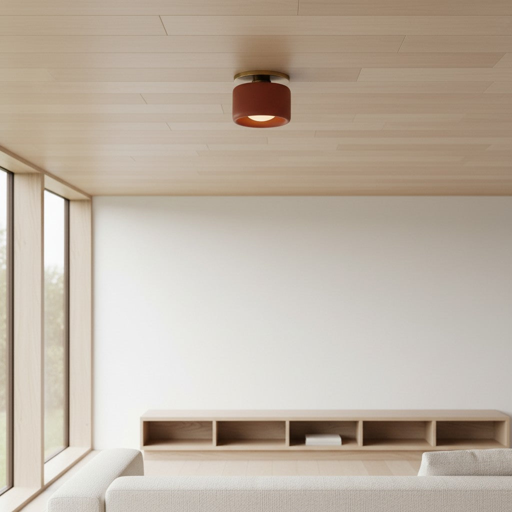 Cerova Porcelain Flushmount – Modern Minimalist Design – Perfect for Living & Dining Areas