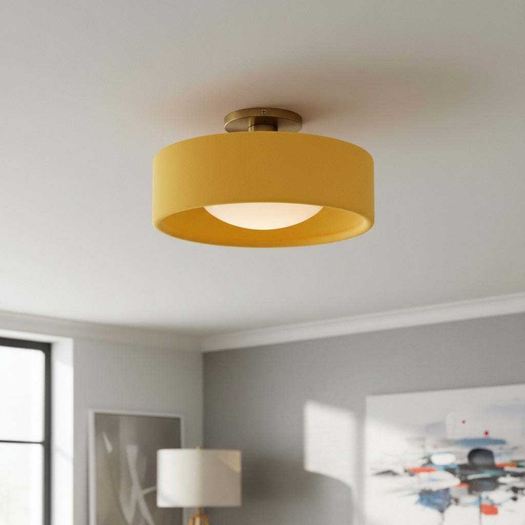 Cerova Porcelain Flushmount – Modern Minimalist Design – Perfect for Living & Dining Areas