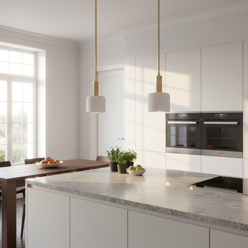 Cerova Modern Ivory Porcelain Pendant Light – Soft Organic Design for Kitchen Island