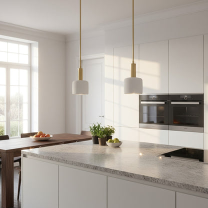 Cerova Modern Ivory Porcelain Pendant Light – Soft Organic Design for Kitchen Island