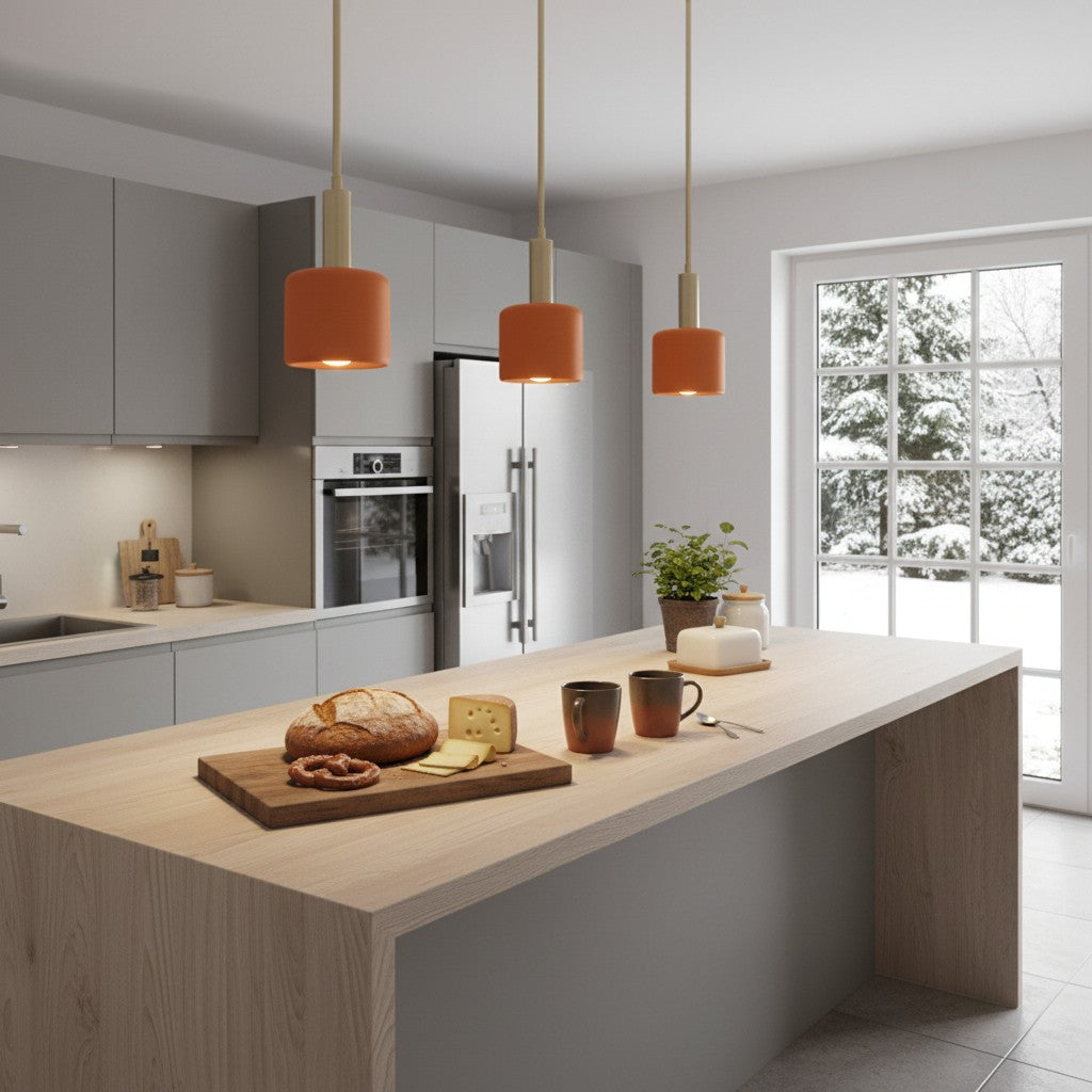 Cerova Modern Ivory Porcelain Pendant Light – Soft Organic Design for Kitchen Island