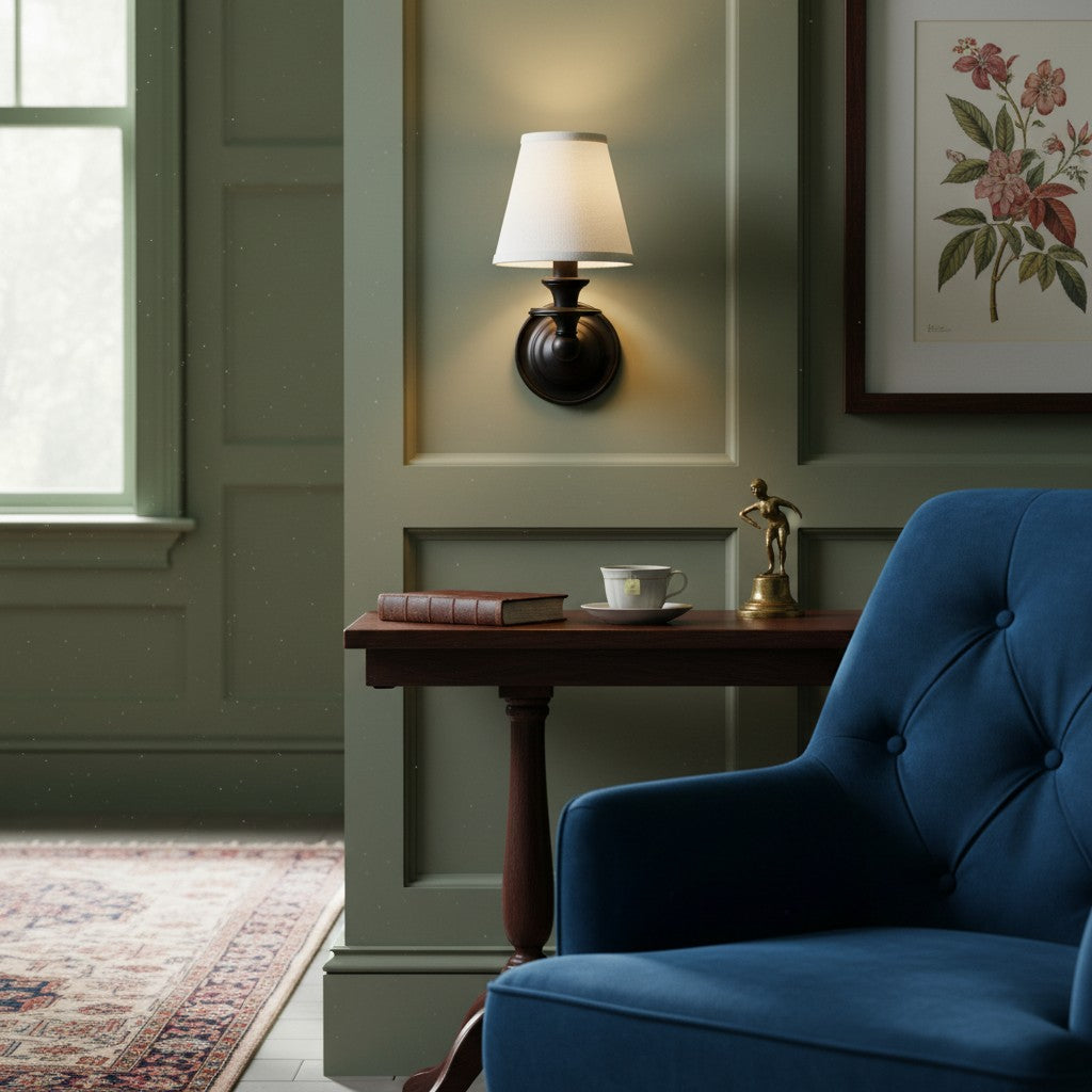 Kalvora Soft Fabric Shade Wall Sconce - Modern Accent Lighting Ideal for Bedroom and Hallway