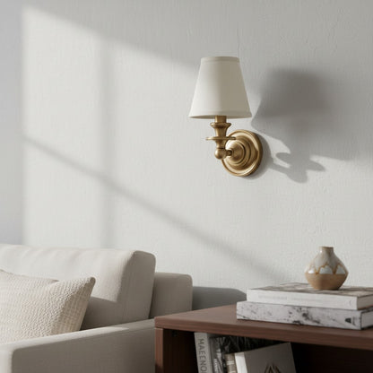 Kalvora Soft Fabric Shade Wall Sconce - Modern Accent Lighting Ideal for Bedroom and Hallway