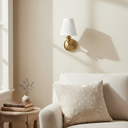 Kalvora Soft Fabric Shade Wall Sconce - Modern Accent Lighting Ideal for Bedroom and Hallway