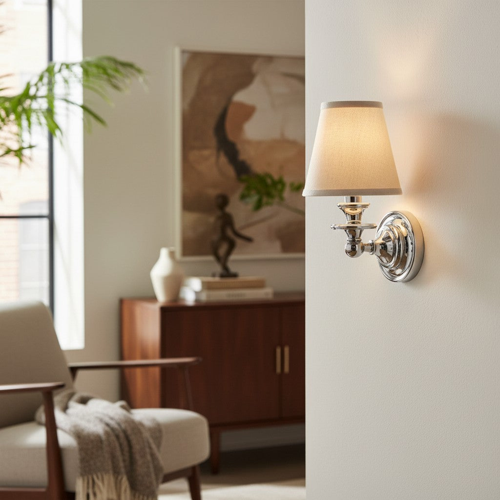 Kalvora Soft Fabric Shade Wall Sconce - Modern Accent Lighting Ideal for Bedroom and Hallway