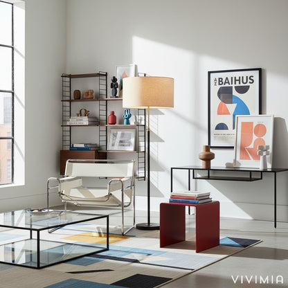 Mavora Modern Adjustable Telescoping Floor Lamp with Linen Shade for Reading and Living Spaces