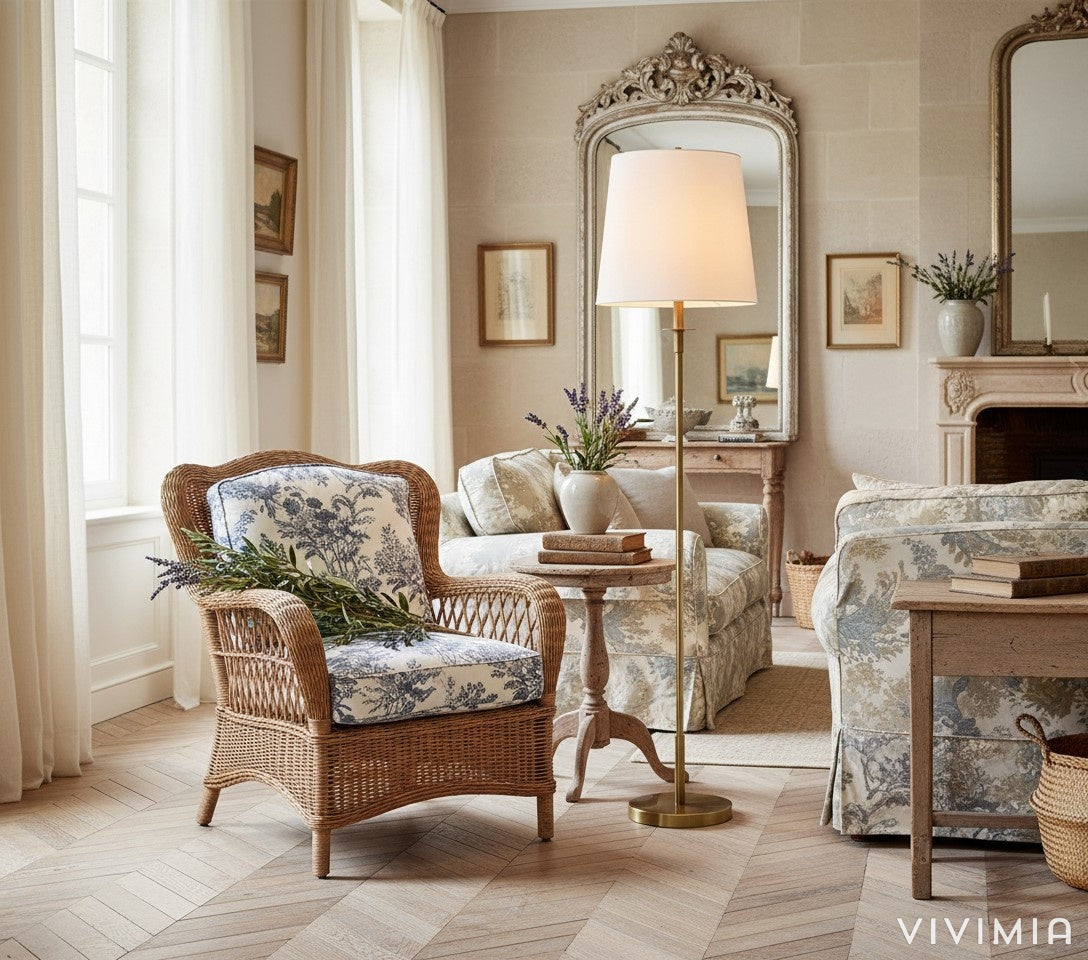 Rowan Adjustable Iron Task Floor Lamp with Linen Shade for Modern Living Rooms and Offices