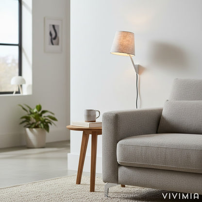 Novira Modern Minimalist Wall Sconce - Soft Pivoting Shade Design Bedroom Reading and Ambient Lighting