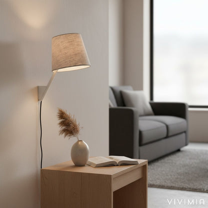 Novira Modern Minimalist Wall Sconce - Soft Pivoting Shade Design Bedroom Reading and Ambient Lighting