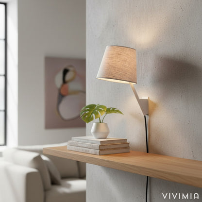 Novira Modern Minimalist Wall Sconce - Soft Pivoting Shade Design Bedroom Reading and Ambient Lighting