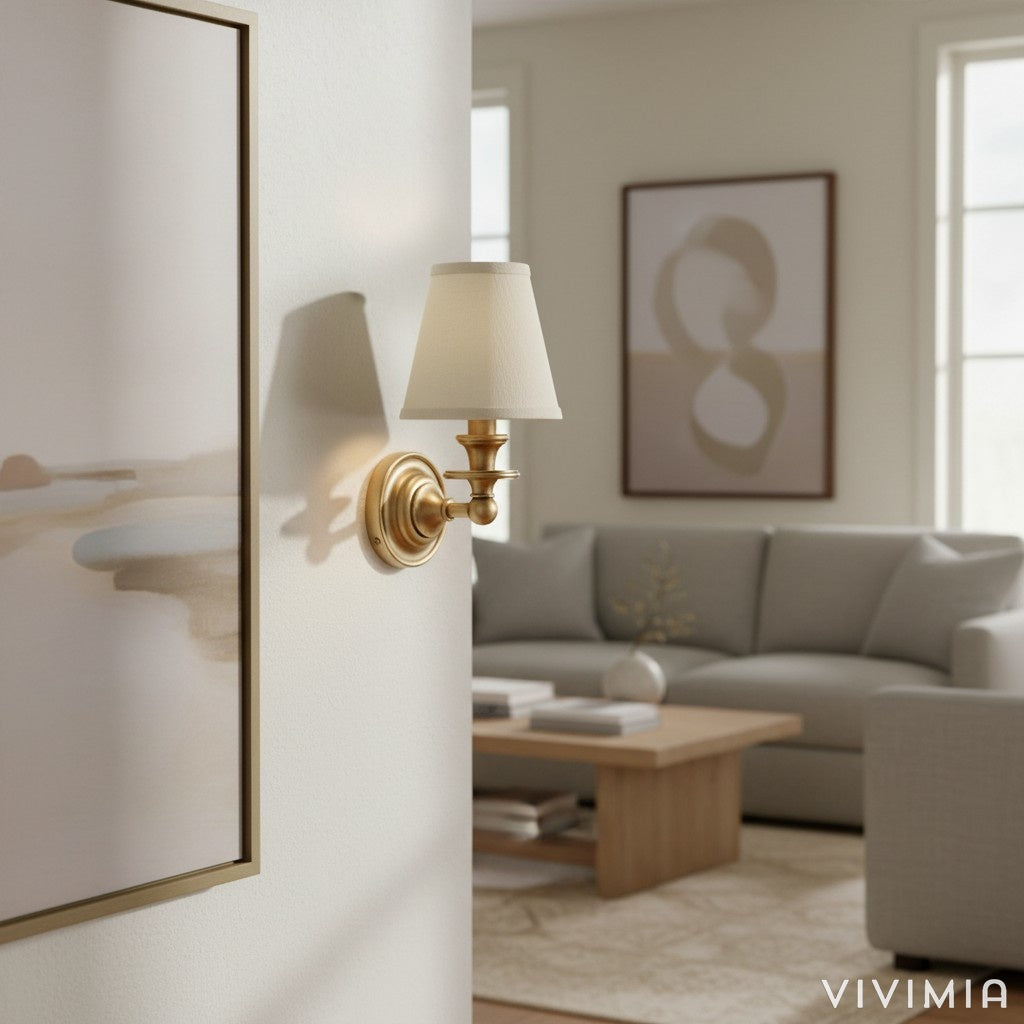 Kalvora Soft Fabric Shade Wall Sconce - Modern Accent Lighting Ideal for Bedroom and Hallway