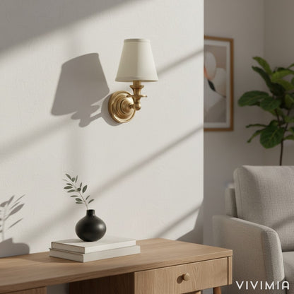 Kalvora Soft Fabric Shade Wall Sconce - Modern Accent Lighting Ideal for Bedroom and Hallway