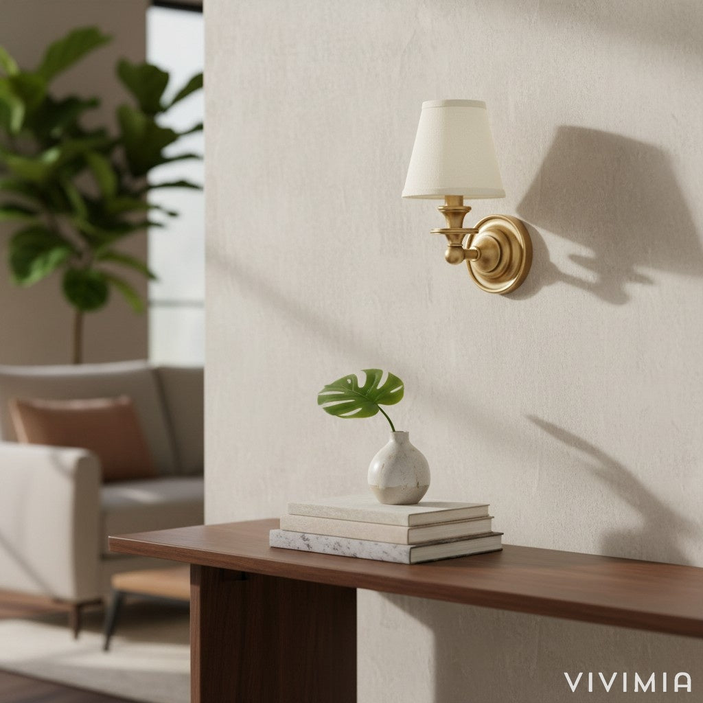 Kalvora Soft Fabric Shade Wall Sconce - Modern Accent Lighting Ideal for Bedroom and Hallway