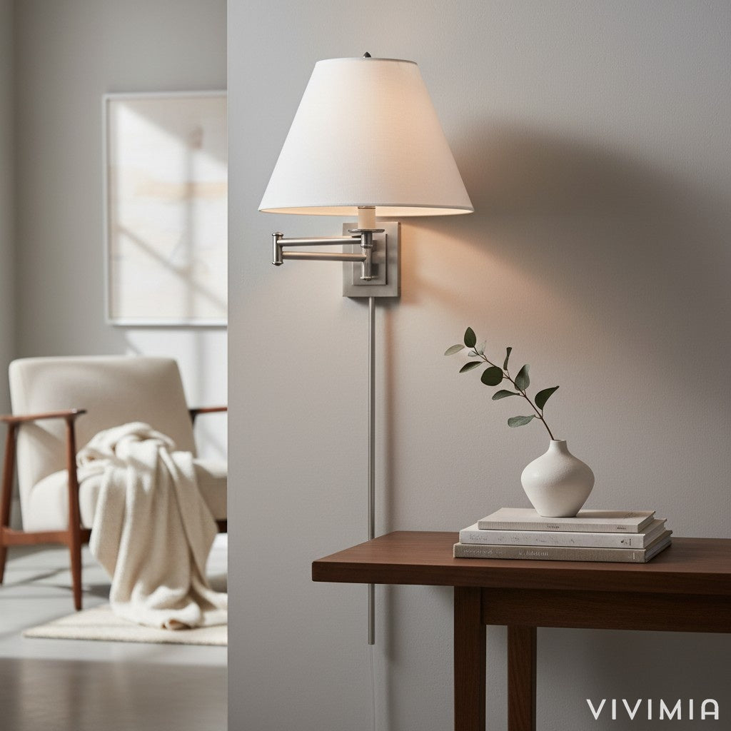 Classic Swing Arm Wall Lamp - Vintage Industrial Style Adjustable Bedroom Lighting