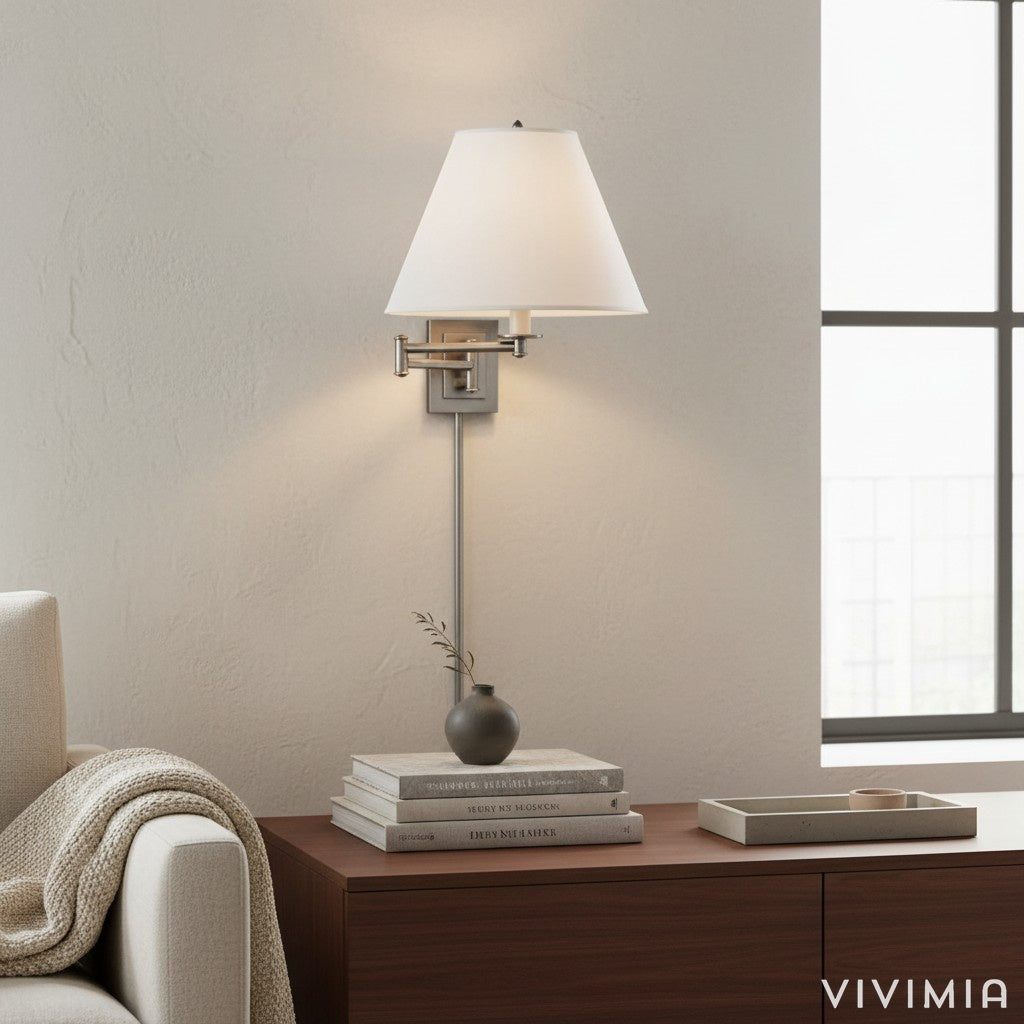 Classic Swing Arm Wall Lamp - Vintage Industrial Style Adjustable Bedroom Lighting