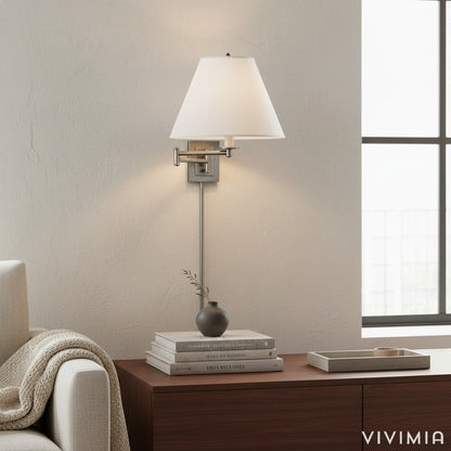 Classic Swing Arm Wall Lamp - Vintage Industrial Style Adjustable Bedroom Lighting