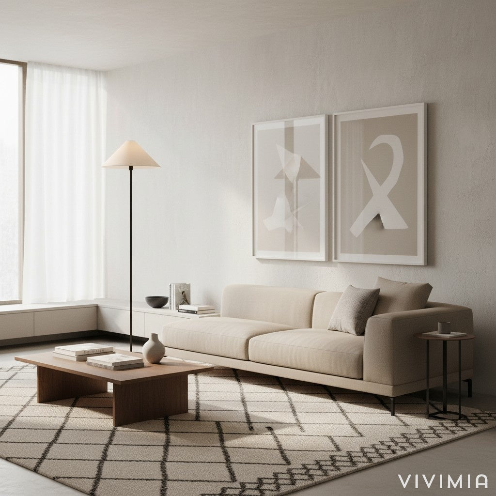 Diora Tischlampe und Stehlampe - Moderner Linear Stil Eleganter Leinen Lampenschirm für Wohnzimmer