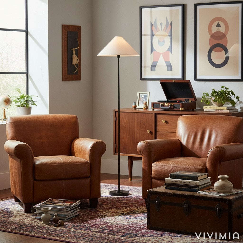 Diora Tischlampe und Stehlampe - Moderner Linear Stil Eleganter Leinen Lampenschirm für Wohnzimmer