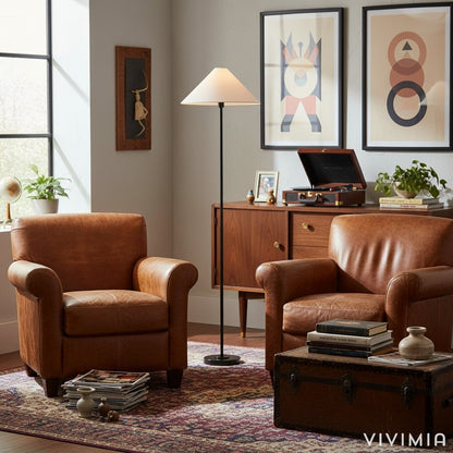 Diora Tischlampe und Stehlampe - Moderner Linear Stil Eleganter Leinen Lampenschirm für Wohnzimmer