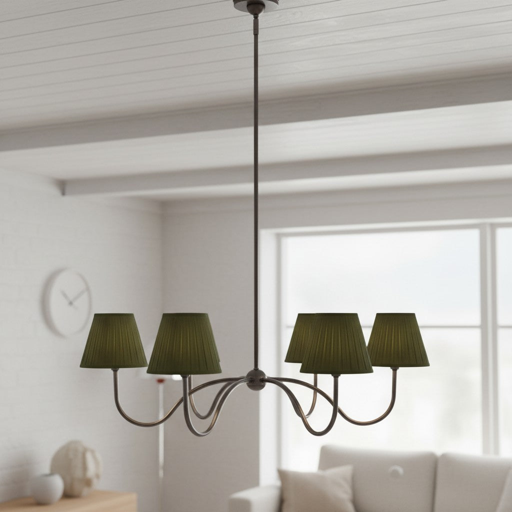 Luvora Modern Multi-Head Pleated Shade Chandelier - Stylish Fabric Ceiling Fixture