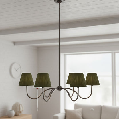 Luvora Modern Multi-Head Pleated Shade Chandelier - Stylish Fabric Ceiling Fixture