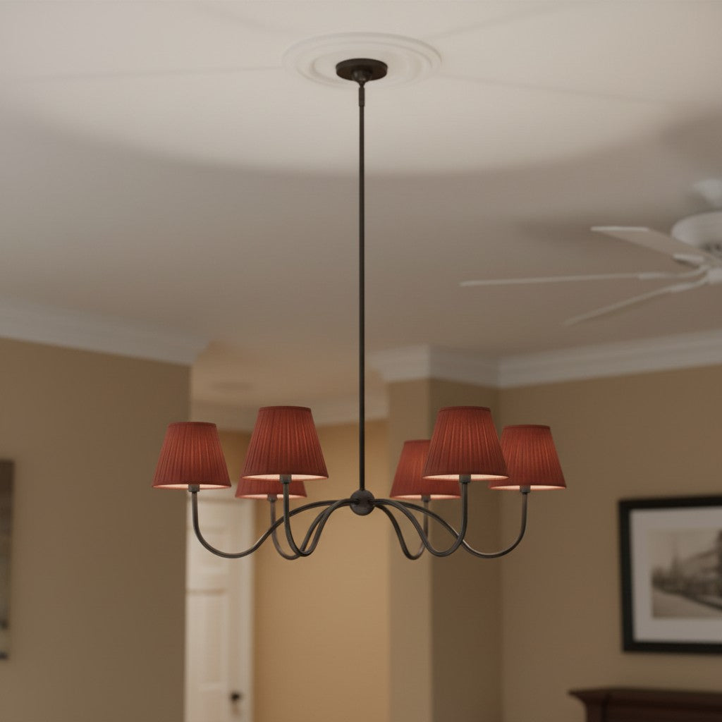 Luvora Modern Multi-Head Pleated Shade Chandelier - Stylish Fabric Ceiling Fixture