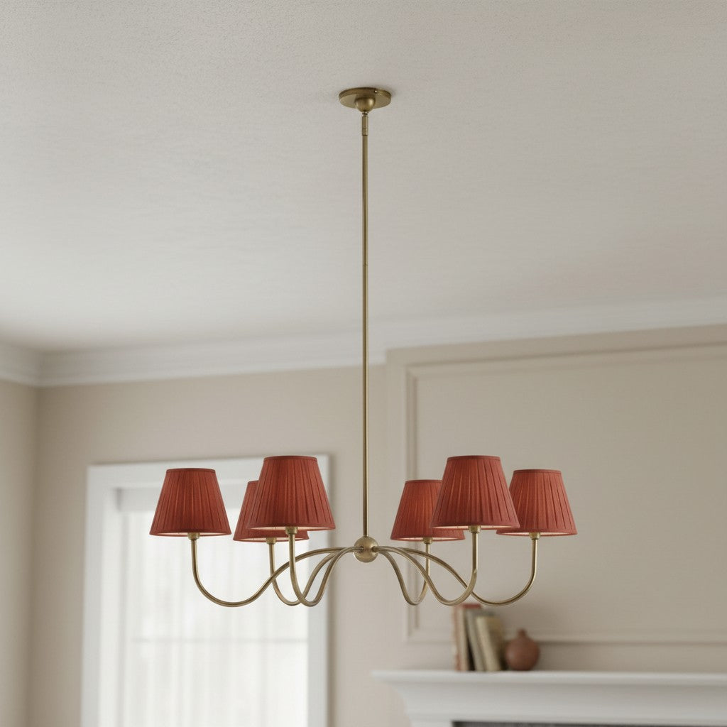 Luvora Modern Multi-Head Pleated Shade Chandelier - Stylish Fabric Ceiling Fixture