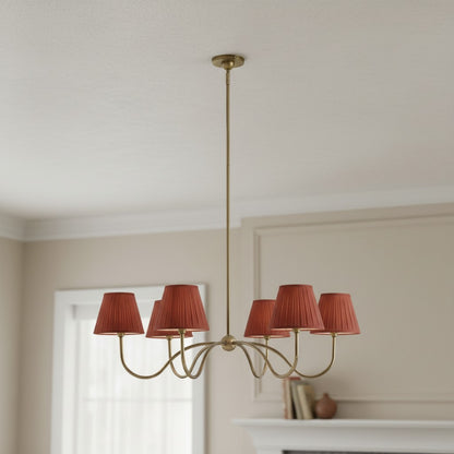 Luvora Modern Multi-Head Pleated Shade Chandelier - Stylish Fabric Ceiling Fixture