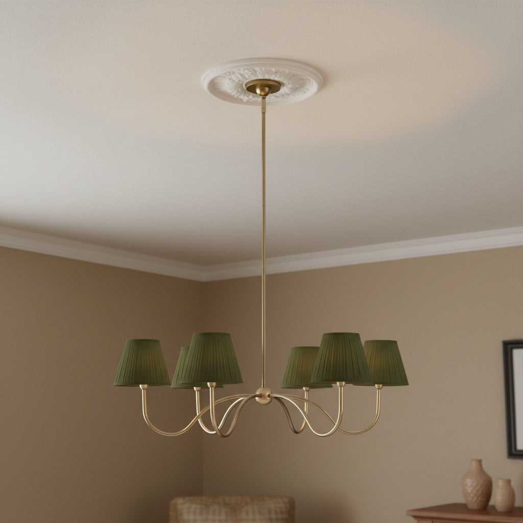Luvora Modern Multi-Head Pleated Shade Chandelier - Stylish Fabric Ceiling Fixture