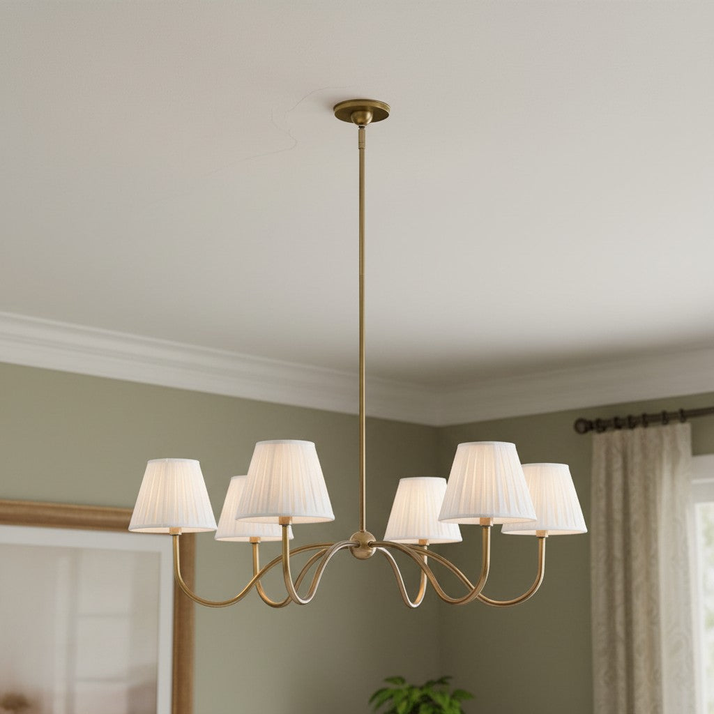 Luvora Modern Multi-Head Pleated Shade Chandelier - Stylish Fabric Ceiling Fixture