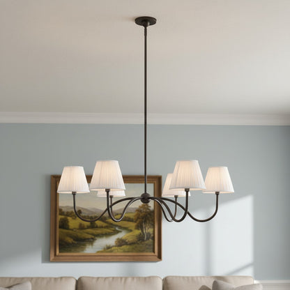 Luvora Modern Multi-Head Pleated Shade Chandelier - Stylish Fabric Ceiling Fixture