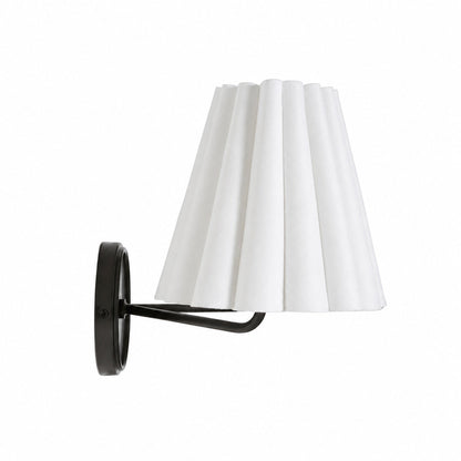 Ruffmeto Fabric Wall Sconce – Featuring Pleated Detailing on a Sculptural Metal Frame for Study or Hallway