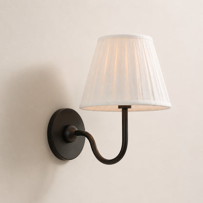 Luvora Gefalteter Leinenlampenschirm Wandlampe Vintage Modern für Schlafzimmer und Flur