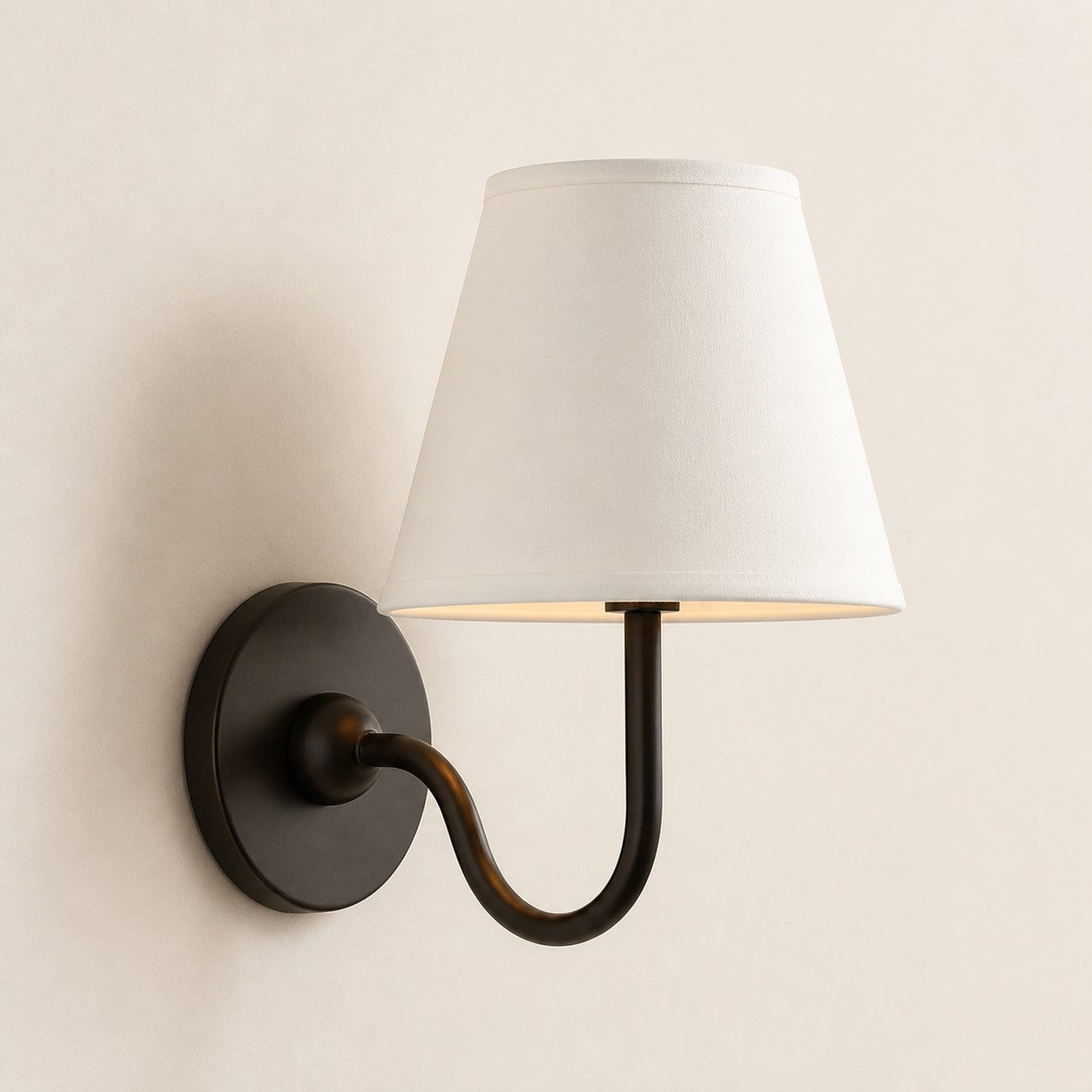 Luvora Gefalteter Leinenlampenschirm Wandlampe Vintage Modern für Schlafzimmer und Flur