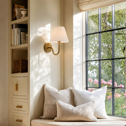 Luvora Gefalteter Leinenlampenschirm Wandlampe Vintage Modern für Schlafzimmer und Flur