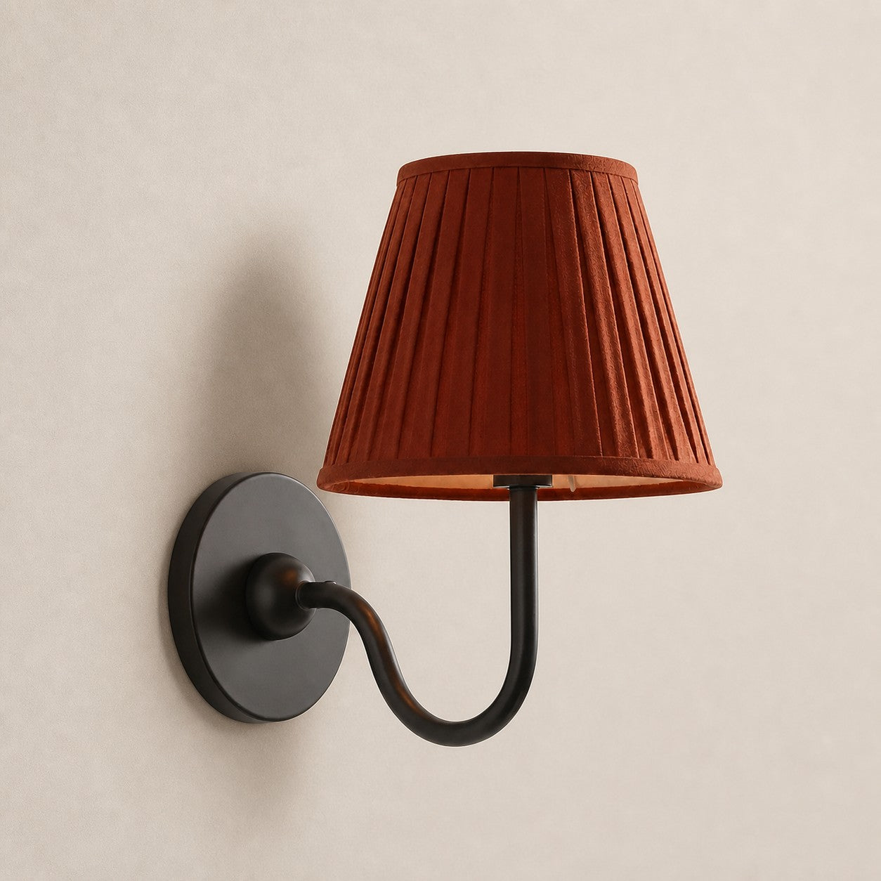 Luvora Gefalteter Leinenlampenschirm Wandlampe Vintage Modern für Schlafzimmer und Flur