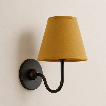 Luvora Gefalteter Leinenlampenschirm Wandlampe Vintage Modern für Schlafzimmer und Flur