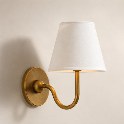 Luvora Gefalteter Leinenlampenschirm Wandlampe Vintage Modern für Schlafzimmer und Flur