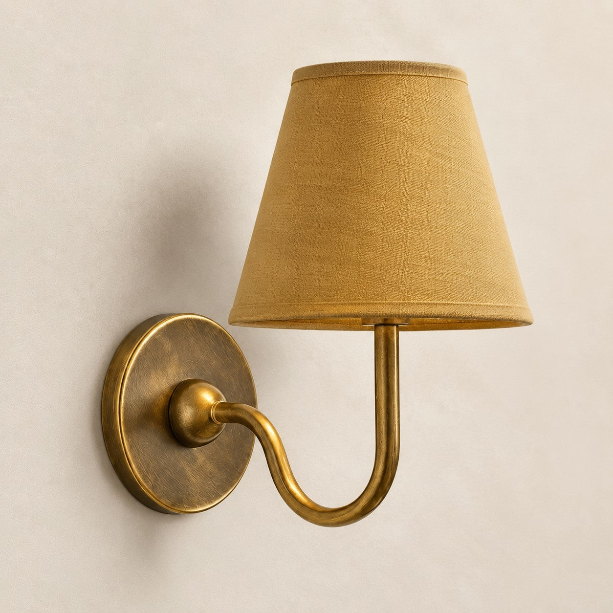 Luvora Gefalteter Leinenlampenschirm Wandlampe Vintage Modern für Schlafzimmer und Flur