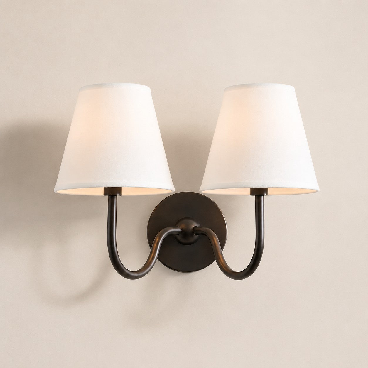 Luvora Gefalteter Leinenlampenschirm Wandlampe Vintage Modern für Schlafzimmer und Flur